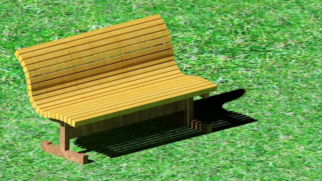 AutoCAD 3D Model Wooden Park Bench Modeling Training - QasimCAD