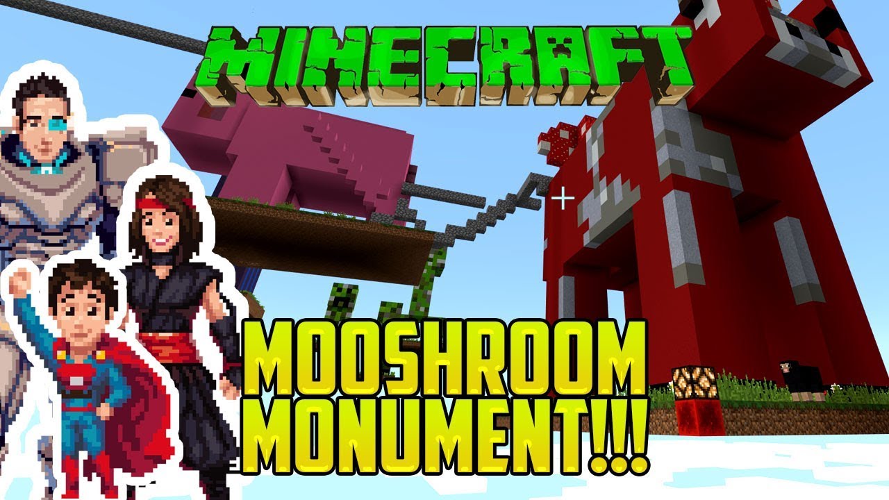 Minecraft: WE MADE IT TO THE MOOSHROOM COW MONUMENT! (SkyMobs mod)