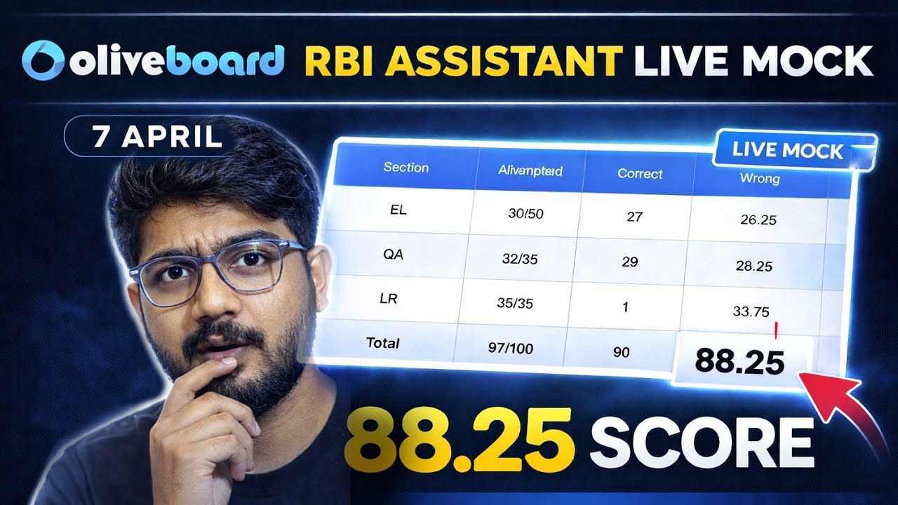 OLIVEBOARD RBI ASSISTANT LIVE MOCK 😱🔥 