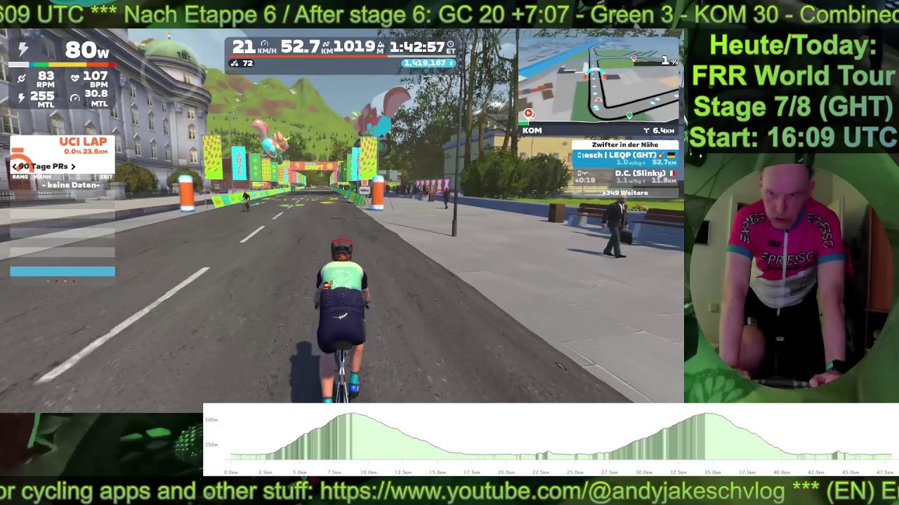 Zwift: FRR World Tour (GHT) (Etappe/stage 7/8) - live @andyjakeschvlog