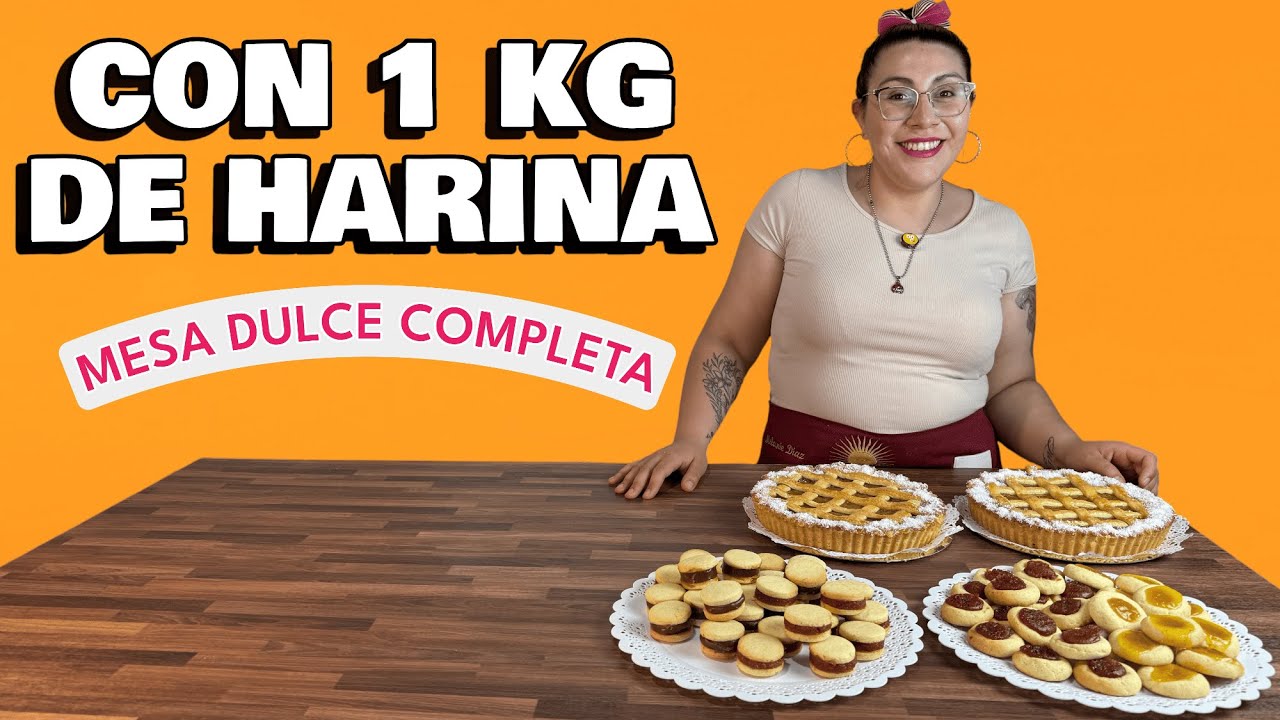 CON 1 KG DE HARINA HACEMOS UNA MESA DULCE COMPLETA  #receta