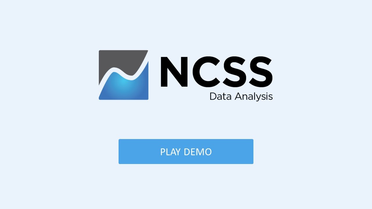 NCSS Statistical Software (Product Demo)