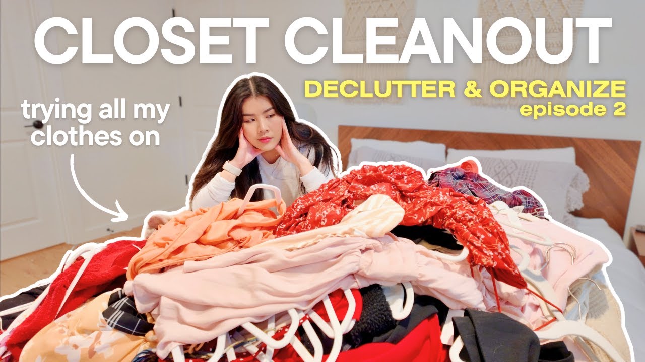 TRYING ON *EVERYTHING* IN MY CLOSET (extreme closet cleanout & declutter)