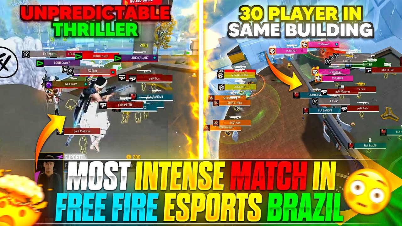 MOST INTENSE MATCH IN FREE FIRE ESPORTS BRAZIL🇧🇷| BRAZIL BEST FREE FIRE ESPORTS MATCH |FREE FIRE MAX