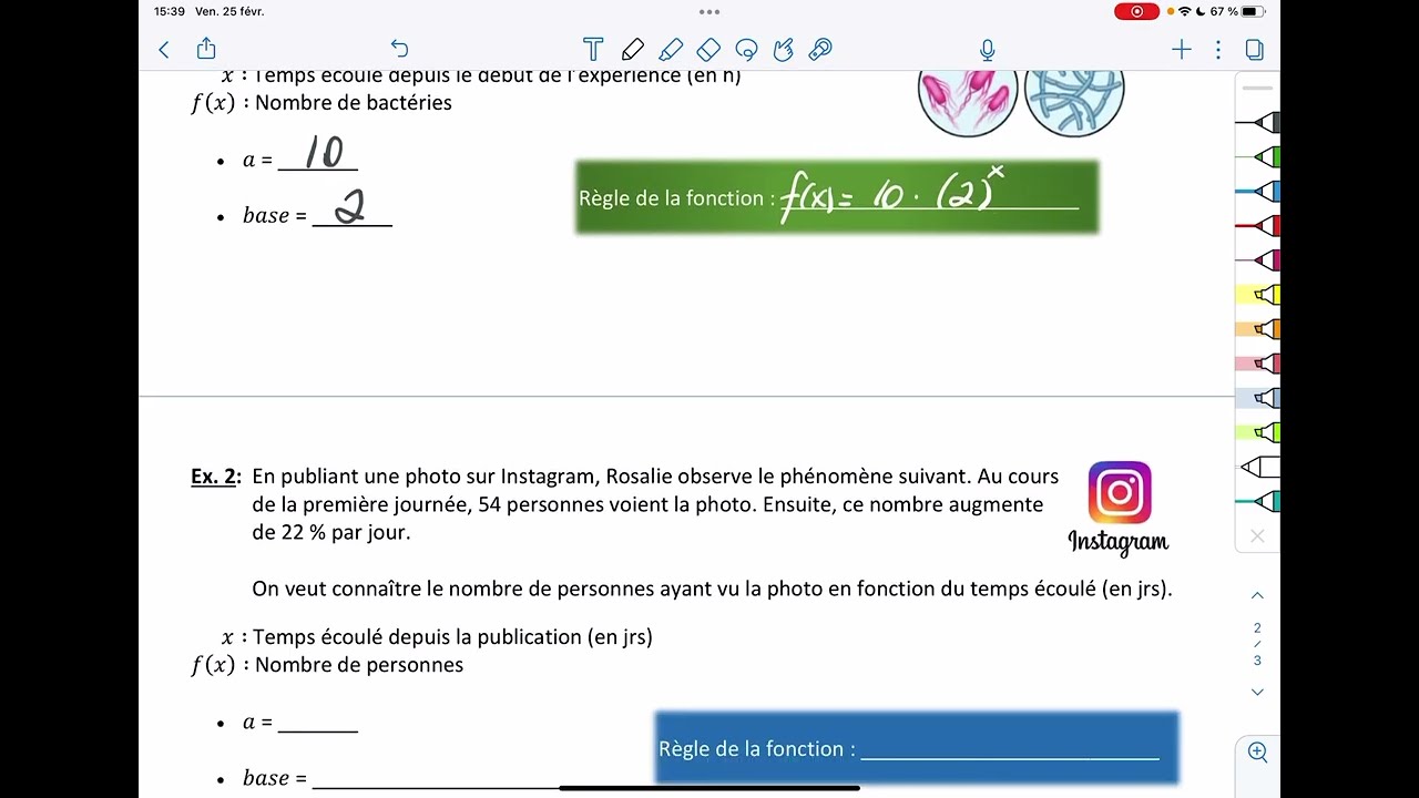V4.7 Fonction exponentielle: mises en situation