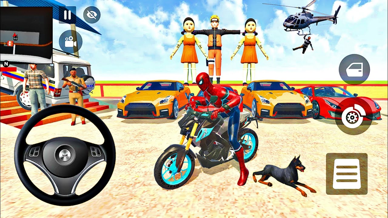 🦚 Indian Thift Auto Spiderman Buy Naruto Monster Car 🚗 Squid Doll Fight With Police 🚓 All Super Car 