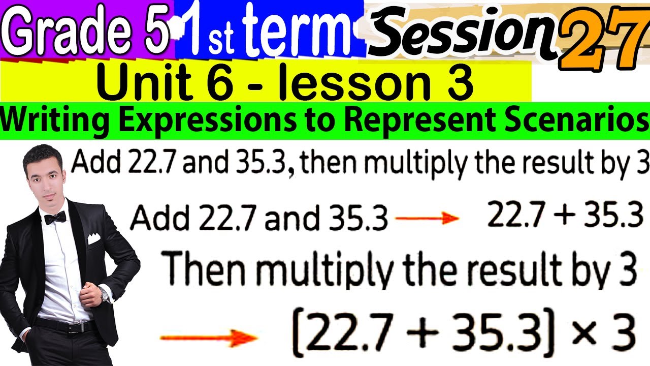Writing Expressions to Represent Scenarios - Unit 6 Lesson 3 - Grade 5 - Session 27