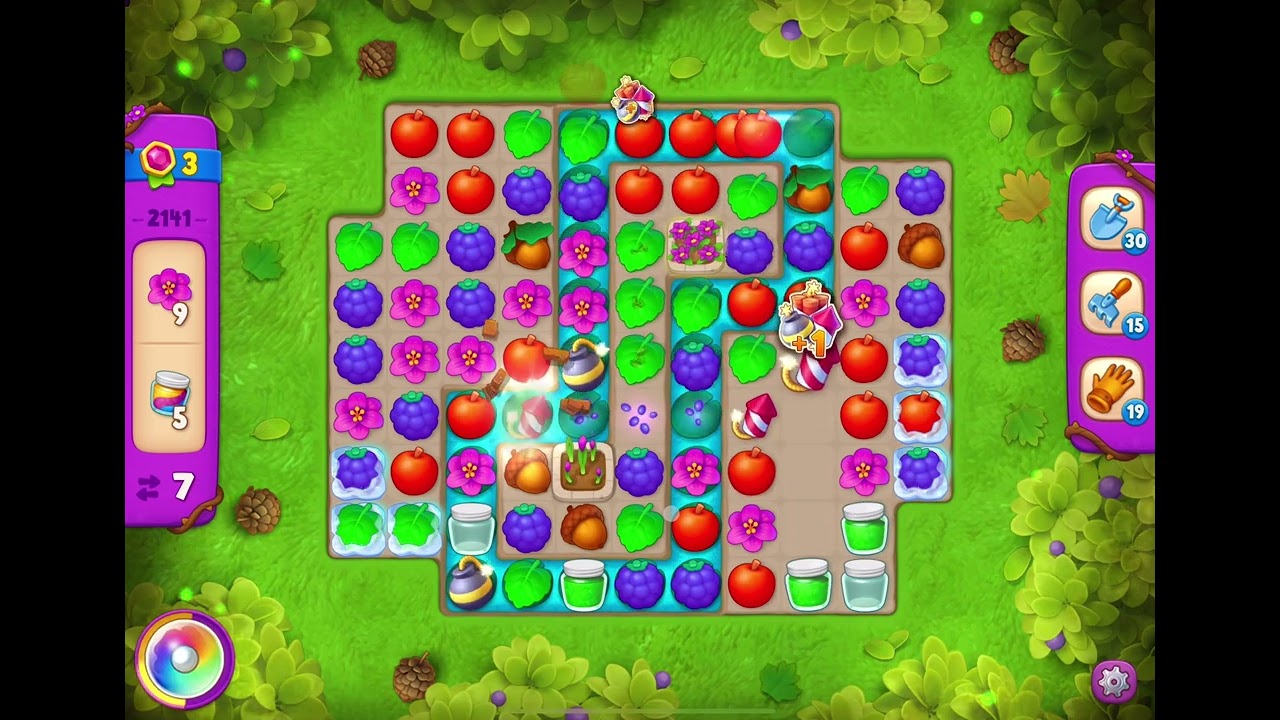 GardenScapes Level 2141 no boosters (15 moves)