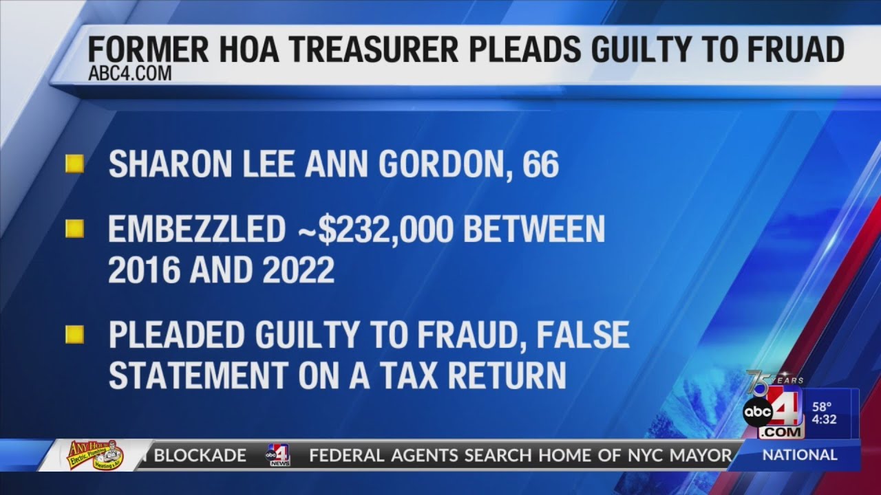 Former Utah HOA treasurer pleads guilty to embezzling $232,000