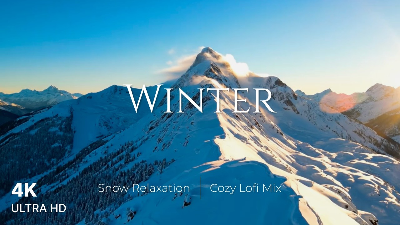❄️ 1 Hour Cozy Winter Lofi Snowfall Mix - Deep Focus / Study / Ambience - 4K Ultra HD
