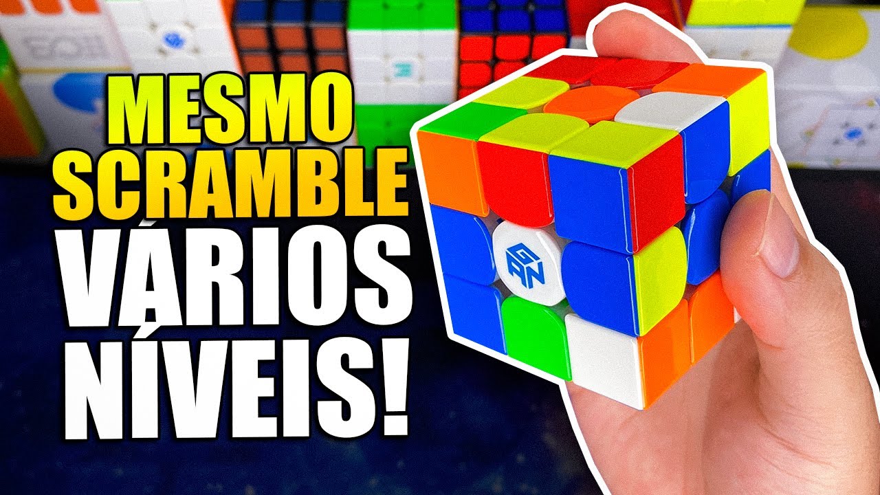 MESMO EMBARALHAMENTO NO NÍVEL INICIANTE, INTERMEDIÁRIO E PROFISSIONAL NO CUBO MÁGICO