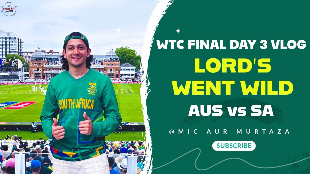 WTC FINAL Day 3 Vlog 🎙️ Lord’s Crowd Was UNREAL! 🇦🇺🇿🇦 #micAurMurtaza