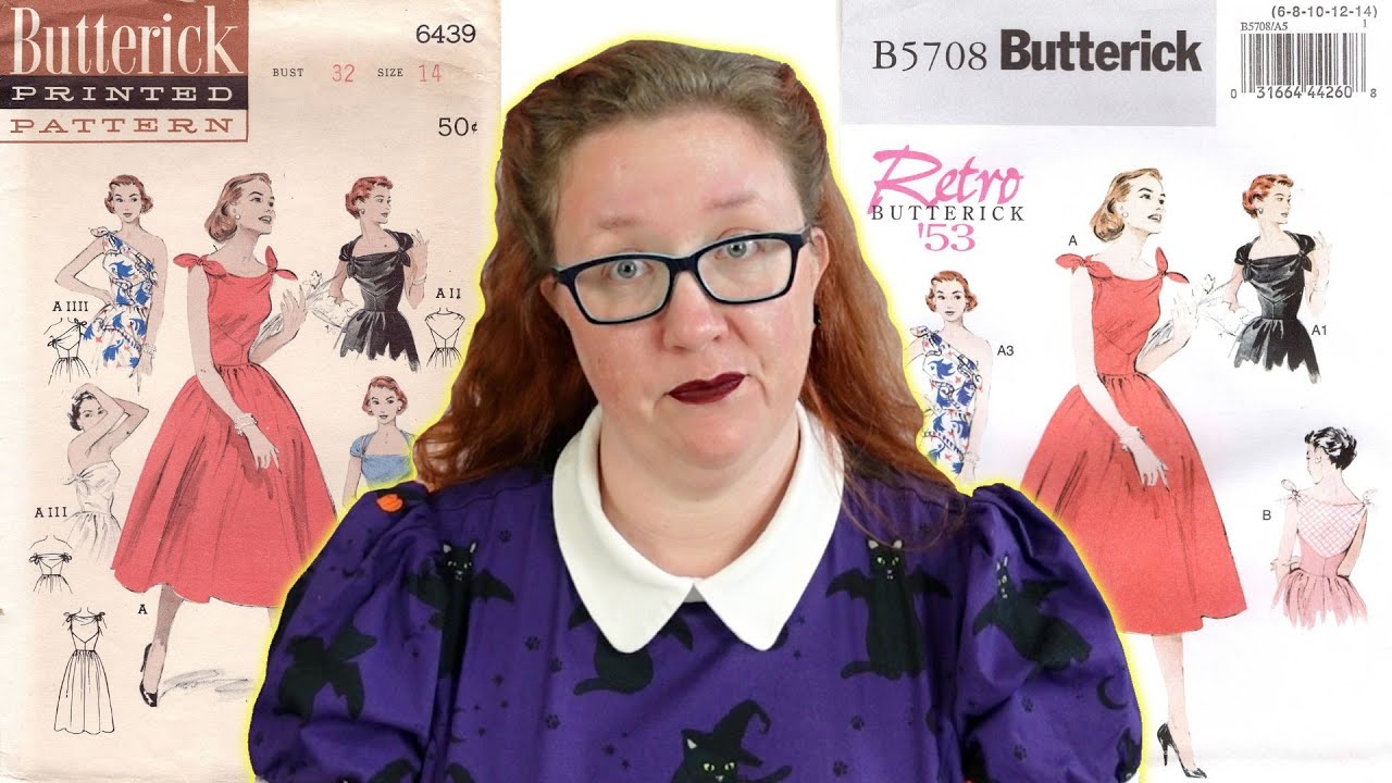 Vintage vs. Reproduction: Tie-Shoulder Dress || Butterick 6439 vs. B5708