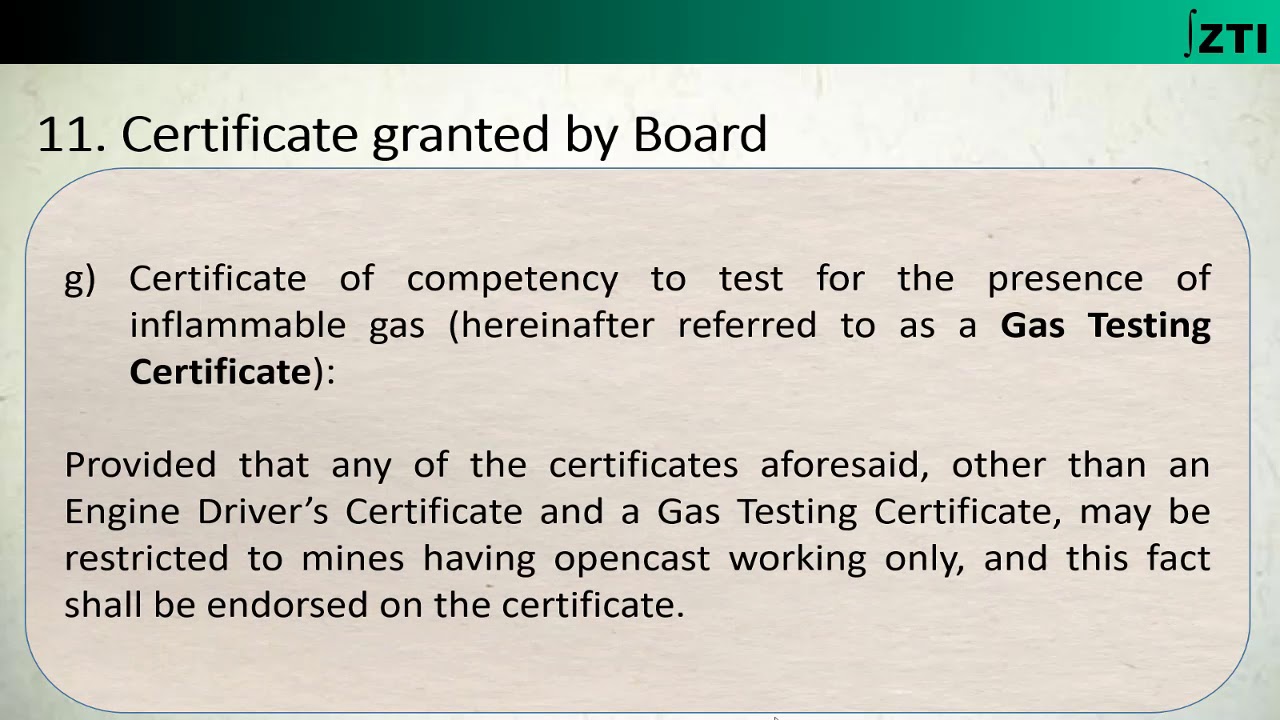 Regulation 11 (Coal Mines Regulation 2017) Chapter 3
