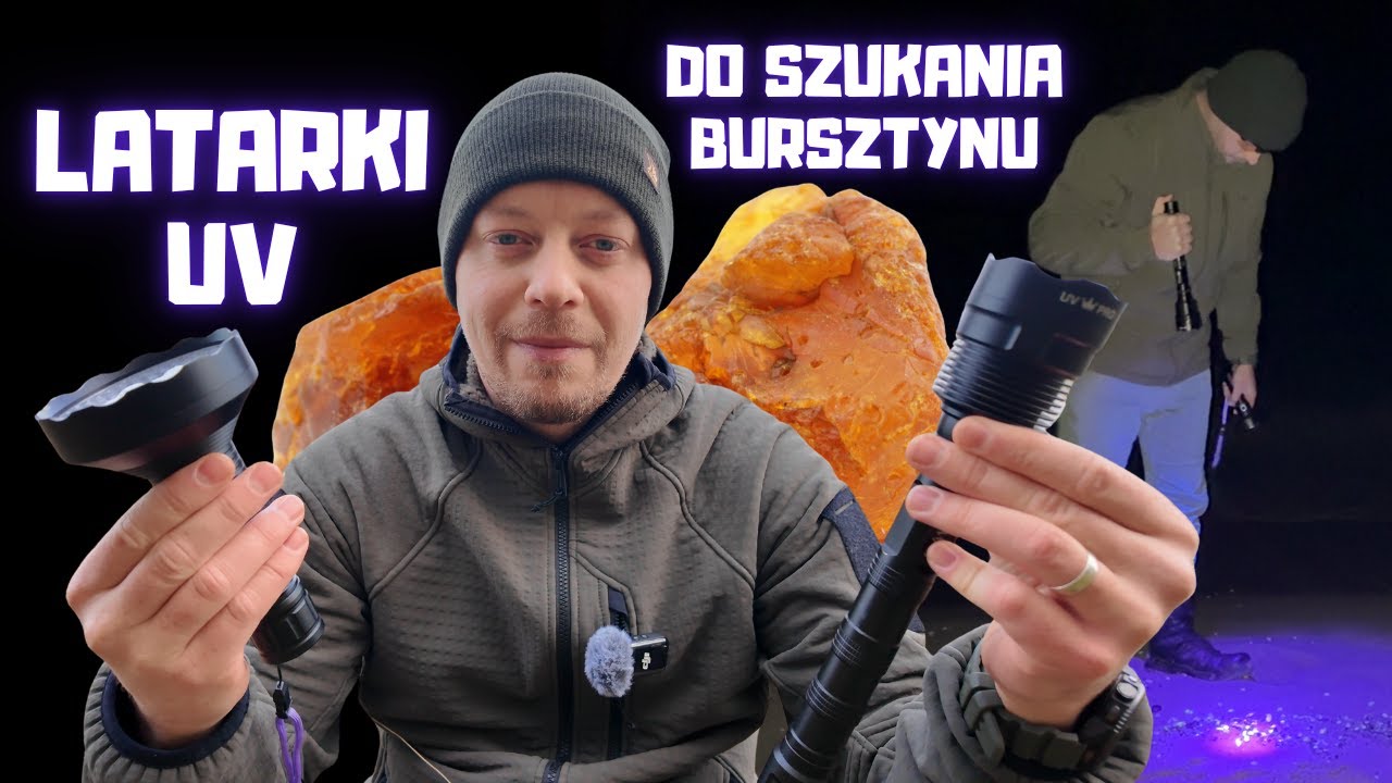 LATARKI i OKULARY UV do szukania BURSZTYNU