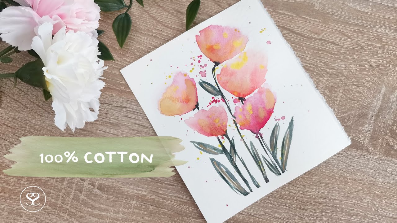 First time painting on 100% cotton watercolor paper [vodene boje - slikajte sa mnom]