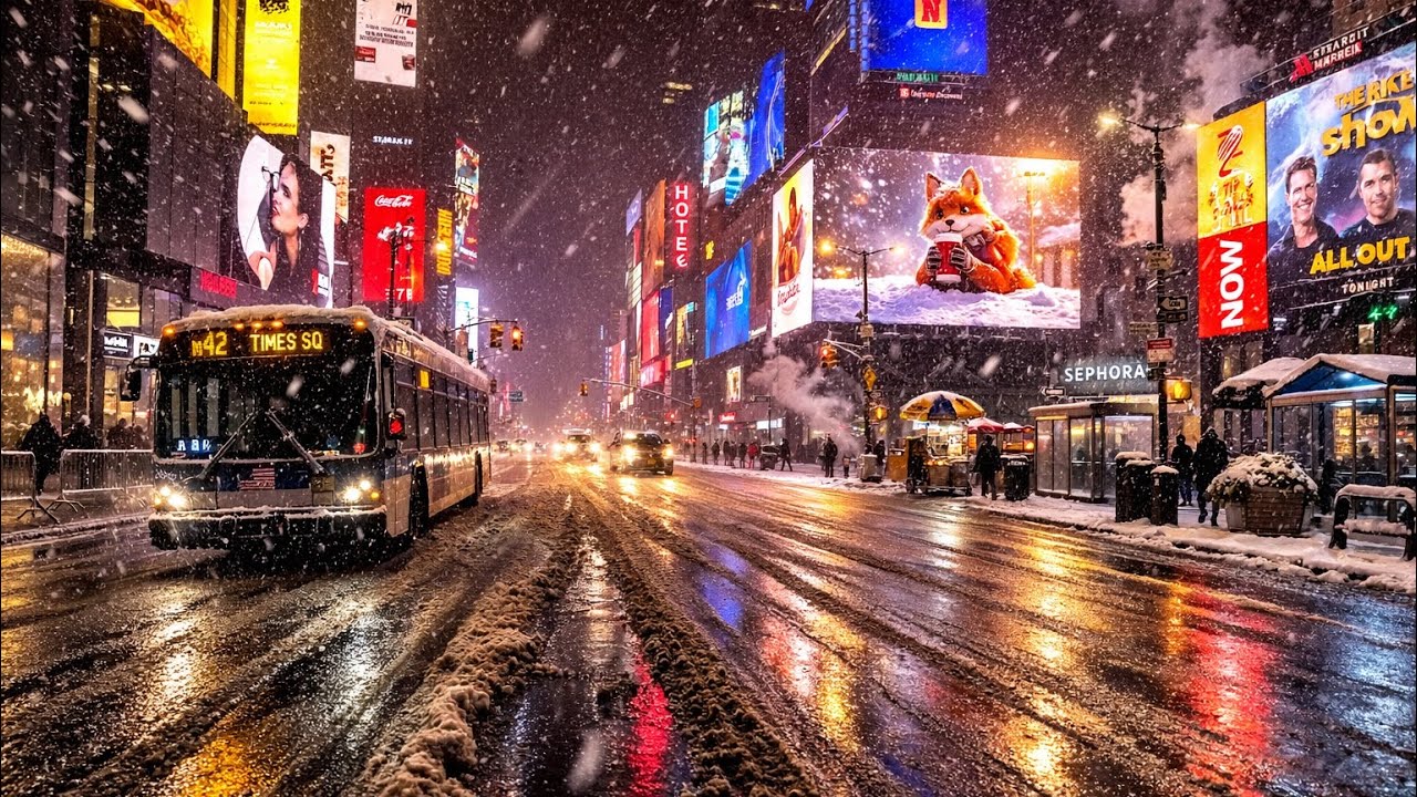 Manhattan in a Blizzard ❄️ NYC Snowstorm Walk 4K