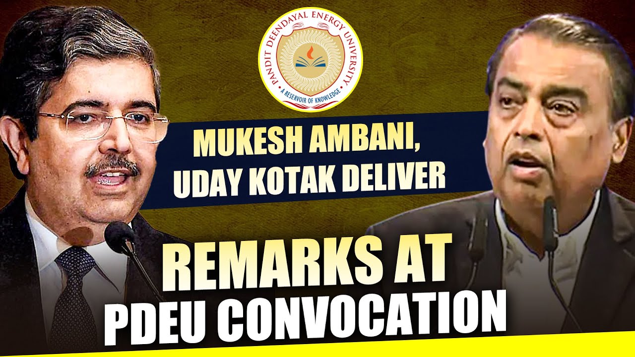 Live: Mukesh Ambani, Uday Kotak deliver remarks at PDEU convocation Gandhinagar, Gujarat