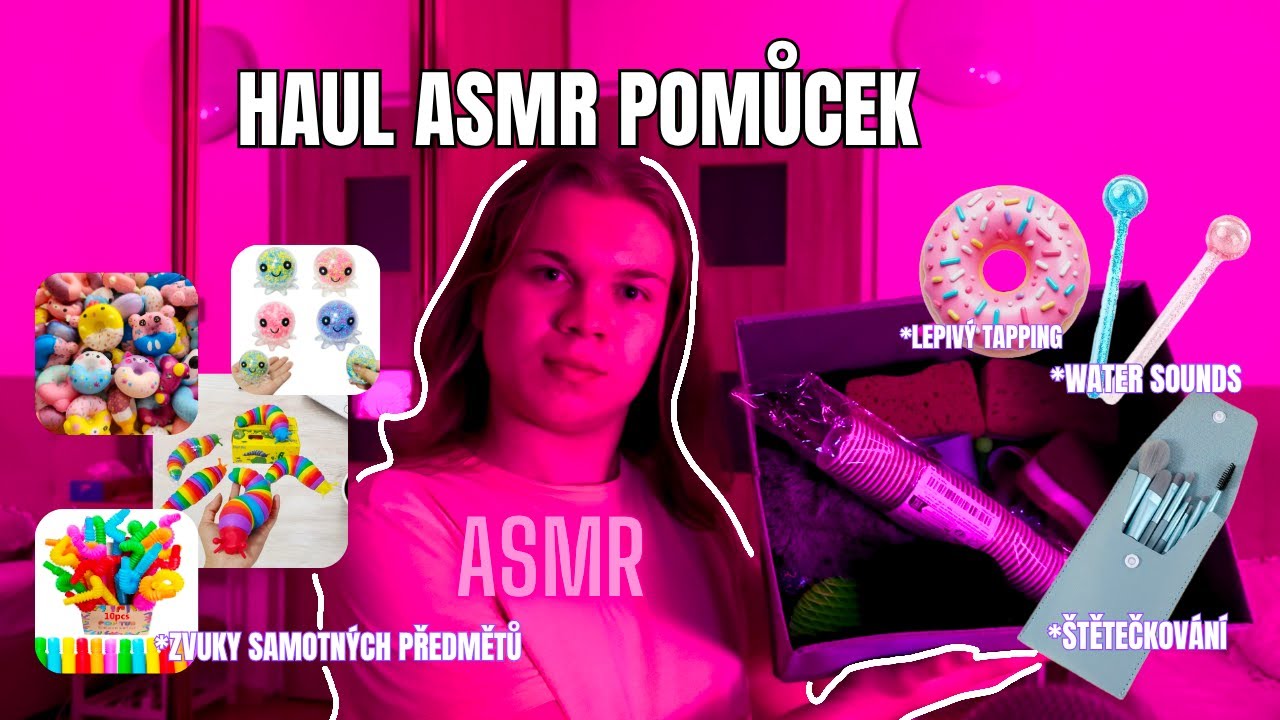 UNBOXING ASMR POMŮCEK - tapping, šeptání, water sounds, štětečkování, lepivý tapping