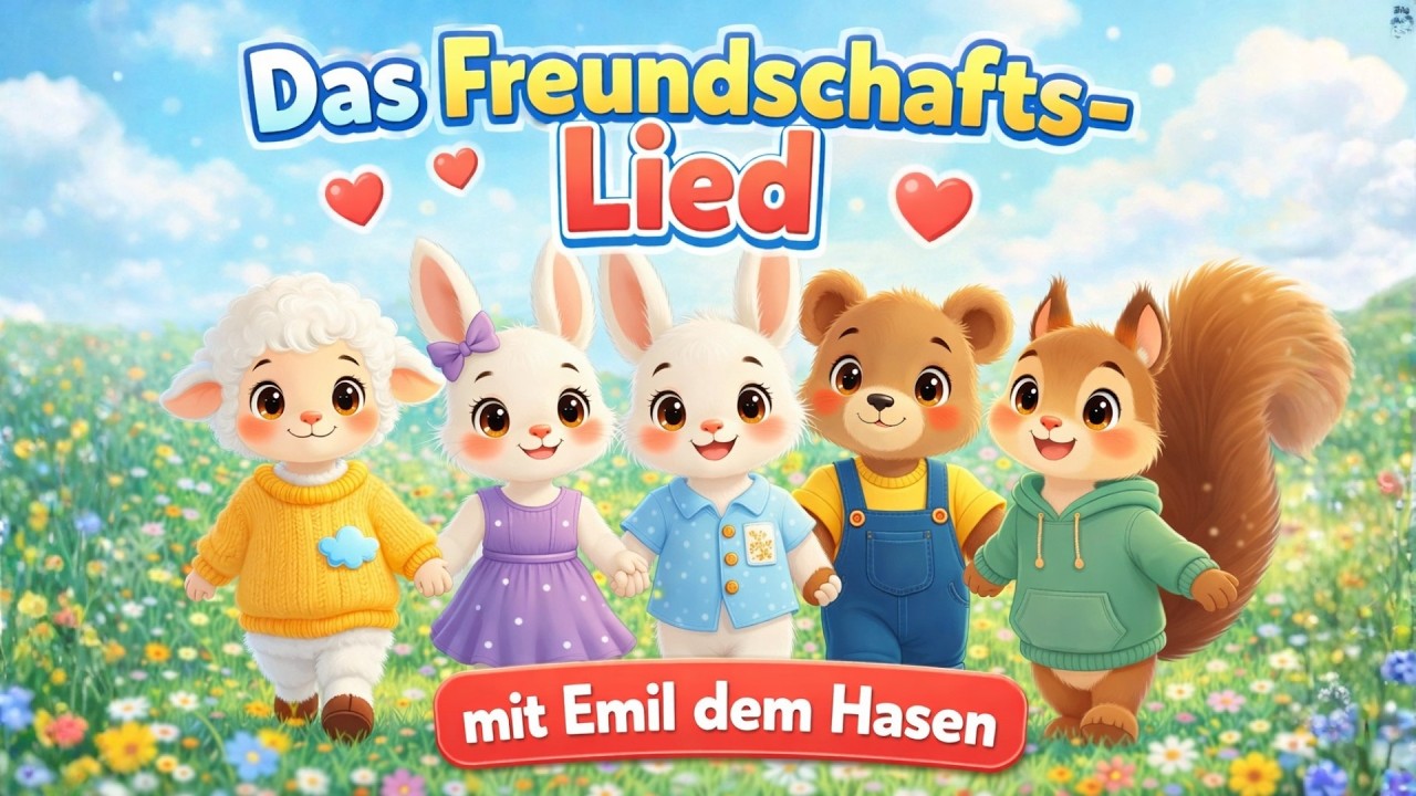 Freundschaftslied f&uuml;r Kinder 🫶 | Kinderlied &uuml;ber Freunde, Helfen & Zusammenhalt | #emilderhase