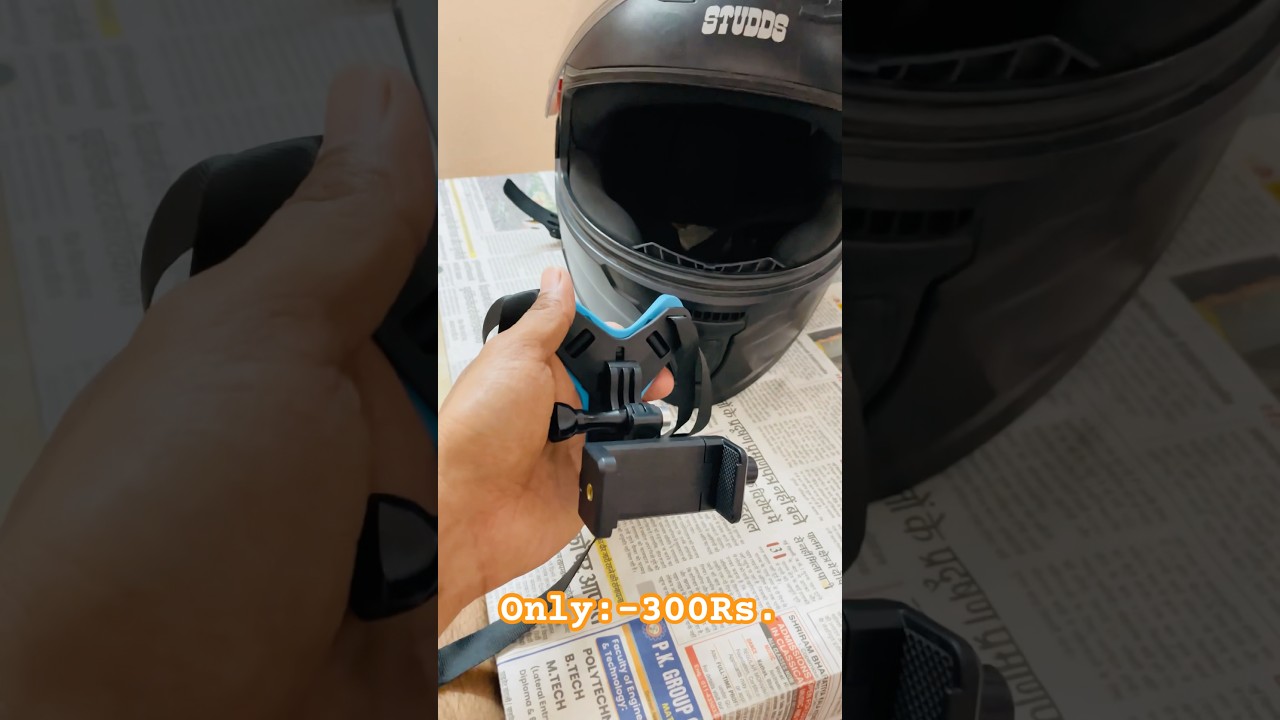 How to mount mobile phone on helmet 🫵🏻#motovlogging  setup installation #viralvideo #trending
