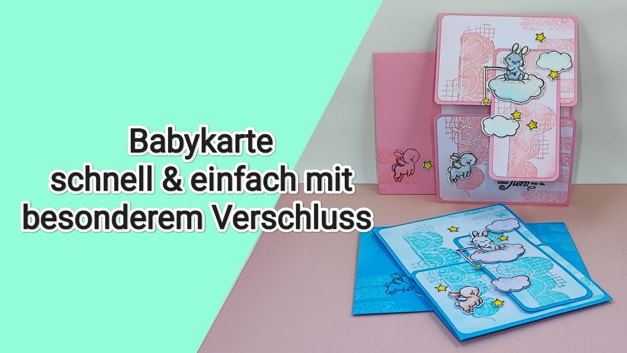 Babykarte🔹mit besonderem Verschluss & Glow🔹schnell & einfach