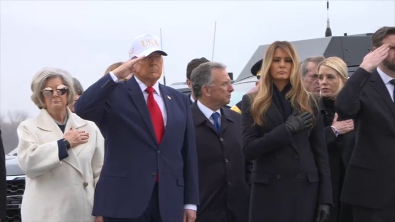 Trump attends dignified transfer of 6 fallen service members killed in Kuwait amid Iran war