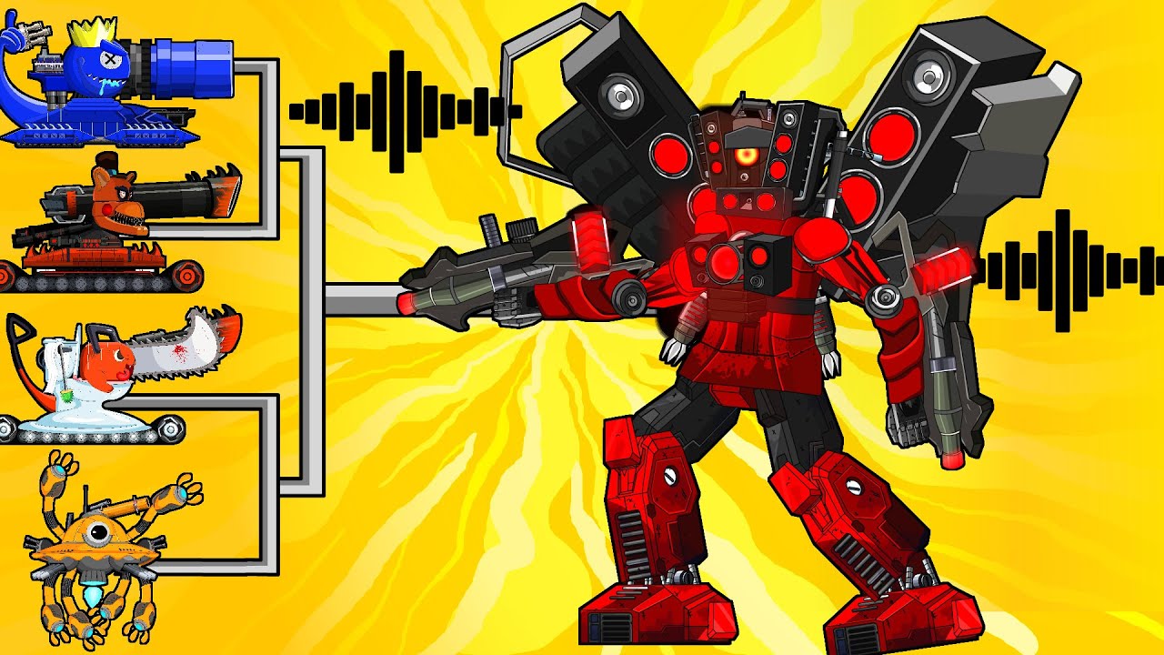 Transformers Tank : Giant Speaker VS Pochita / Blue Tank | Arena Tank Cartoon