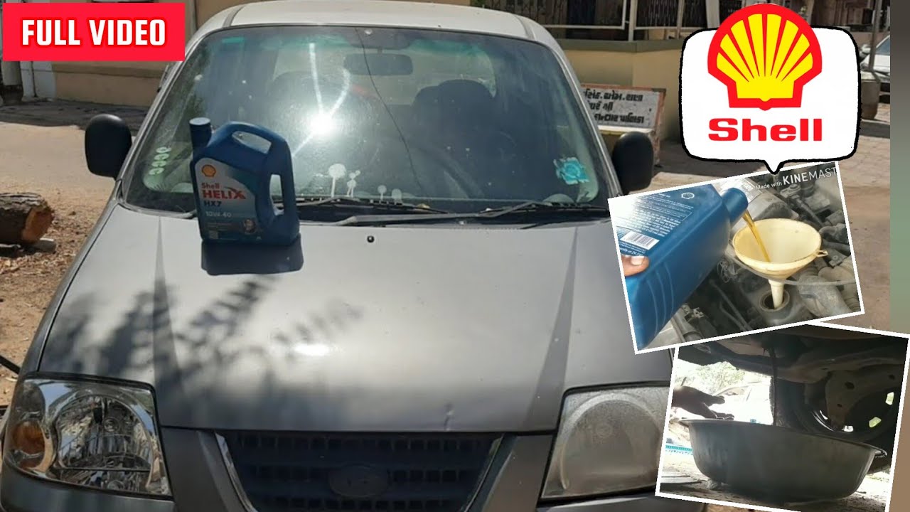 Hyundai Santro car engine oil change || Best engine oil for santro || shell Helix 10W- 40