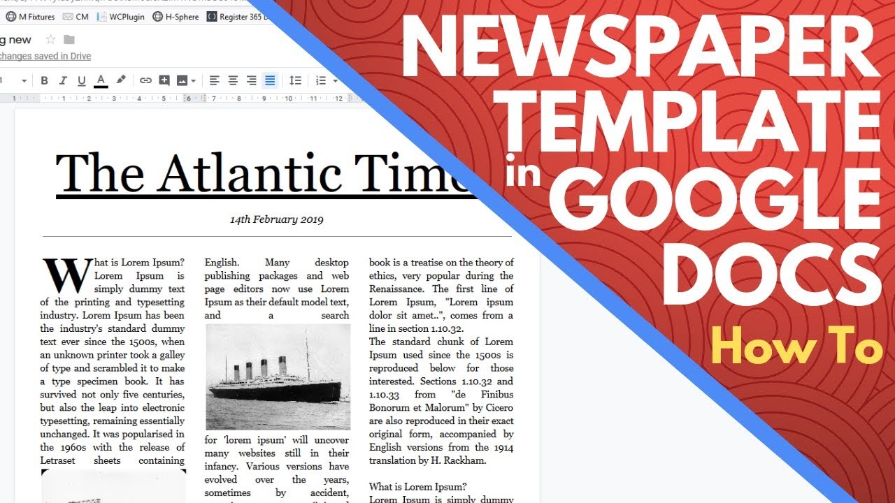 Редактируемый шаблон газеты в Google Docs &mdash; как создать газету в Google Docs