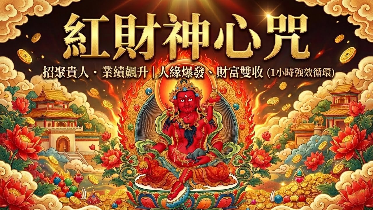 【紅財神心咒】職場晉升＋招財秘法！催旺貴人運、財富倍增、生意興隆（1小時強效循環）