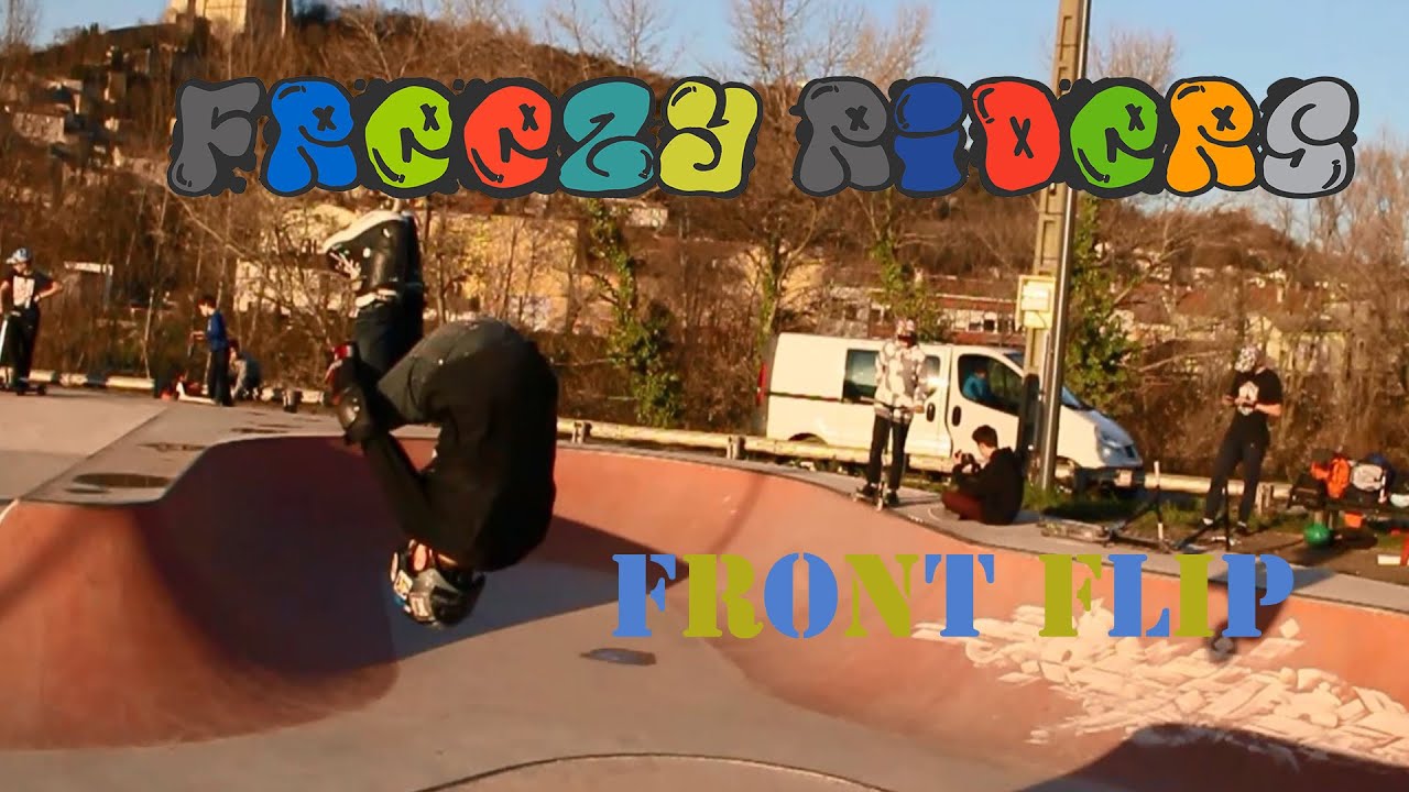 Freezy Riders : frontflip and tricks in crest skatepark [roller agressif]