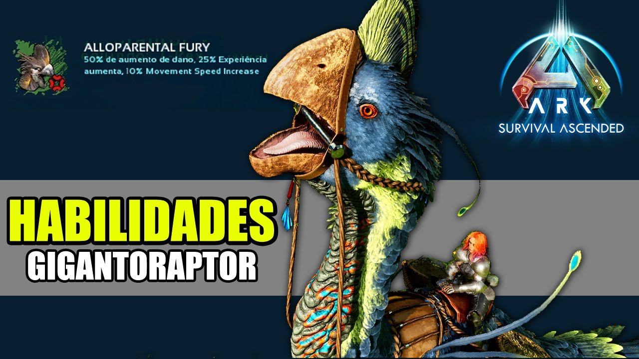 GIGANTORAPTOR - TODAS AS HABILIDADES - BUFF EXPLICADO! - ARK ASCENDED
