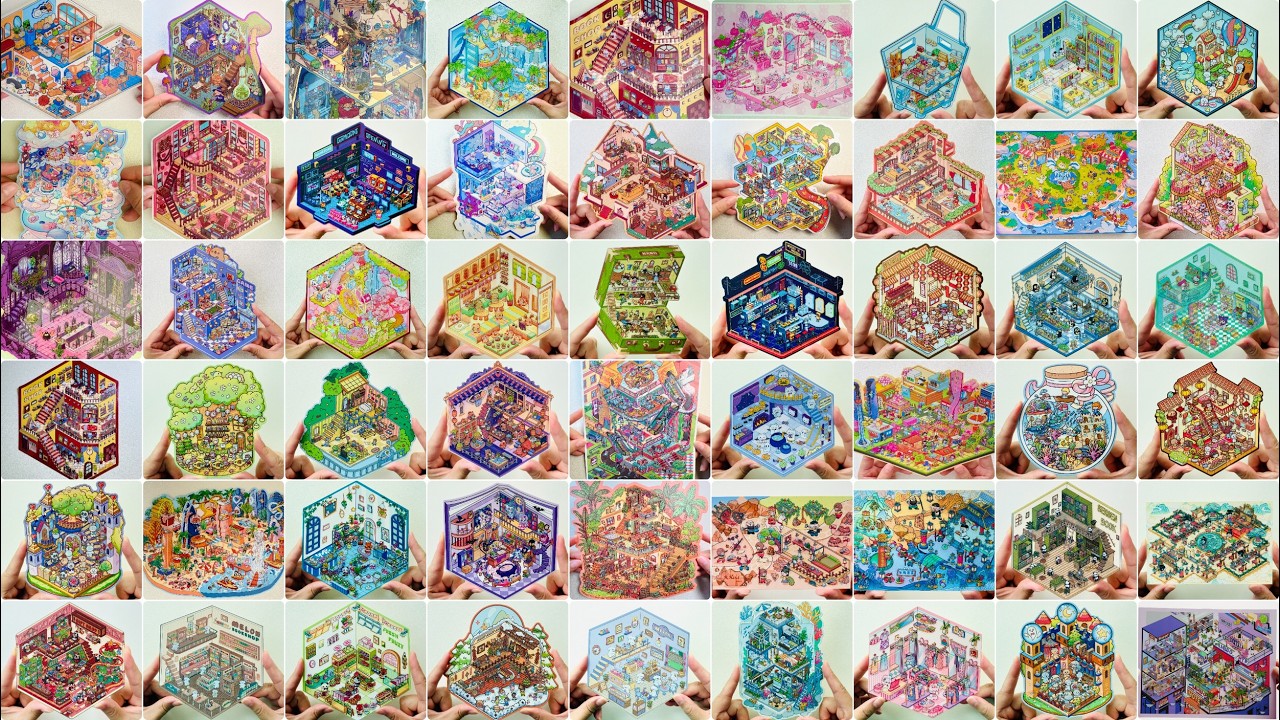 Scene Stickers Collection✨Build miniature world with stickers [ASMR DIY]