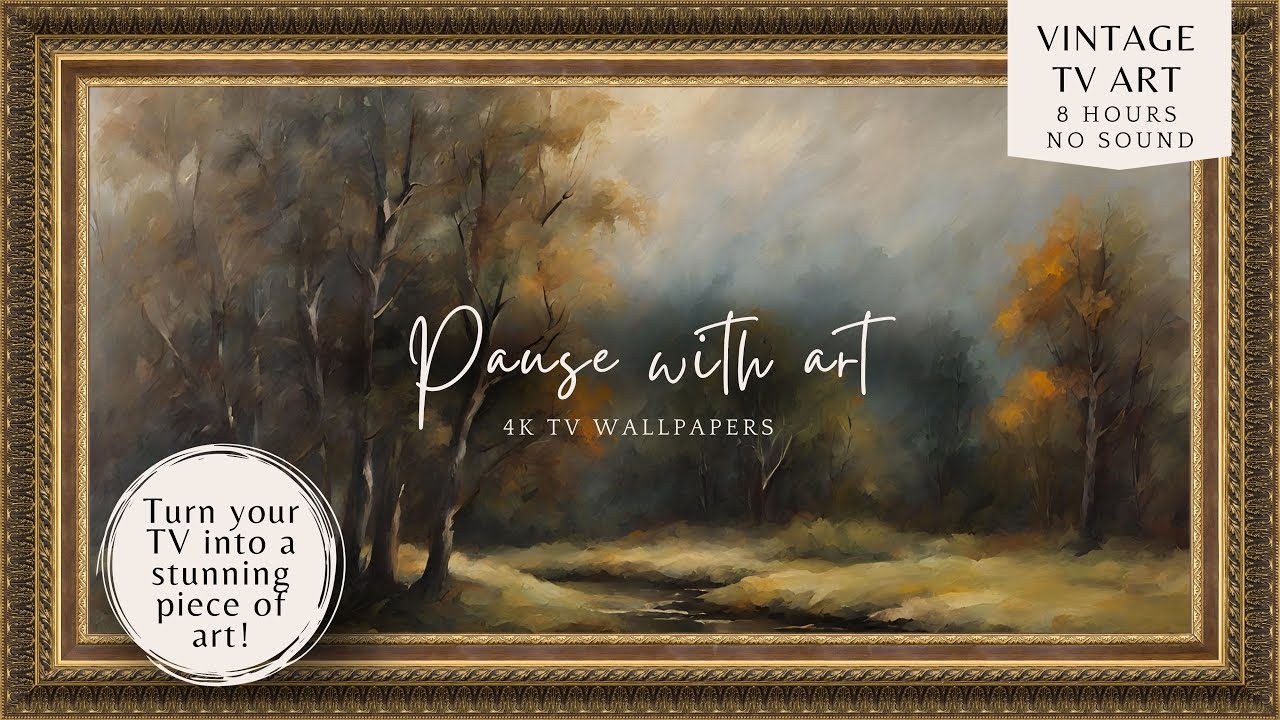 Vintage Moody Forest Frame TV Art, Forest Trees Art 4K | TV Wallpaper Background | Home Decor |