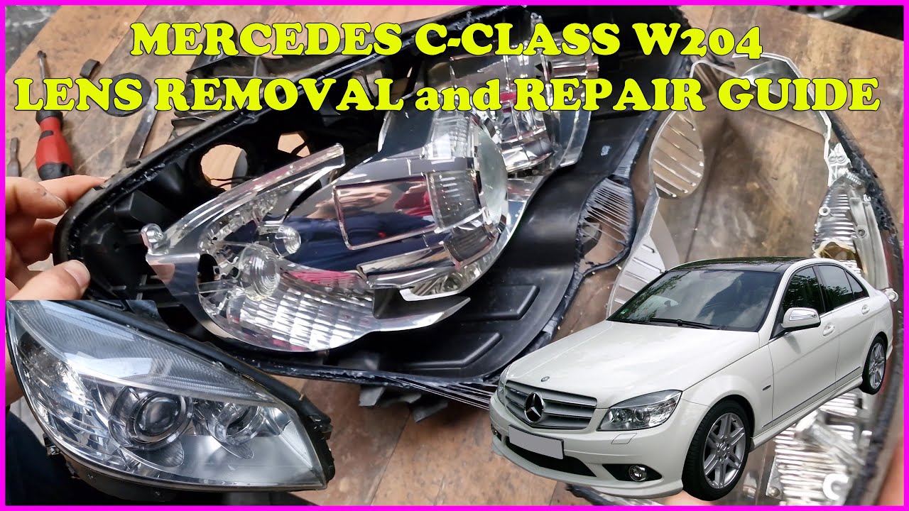 Руководство по снятию и ремонту галогенных фар Mercedes-Benz C-Class W204: электродвигатель корре...