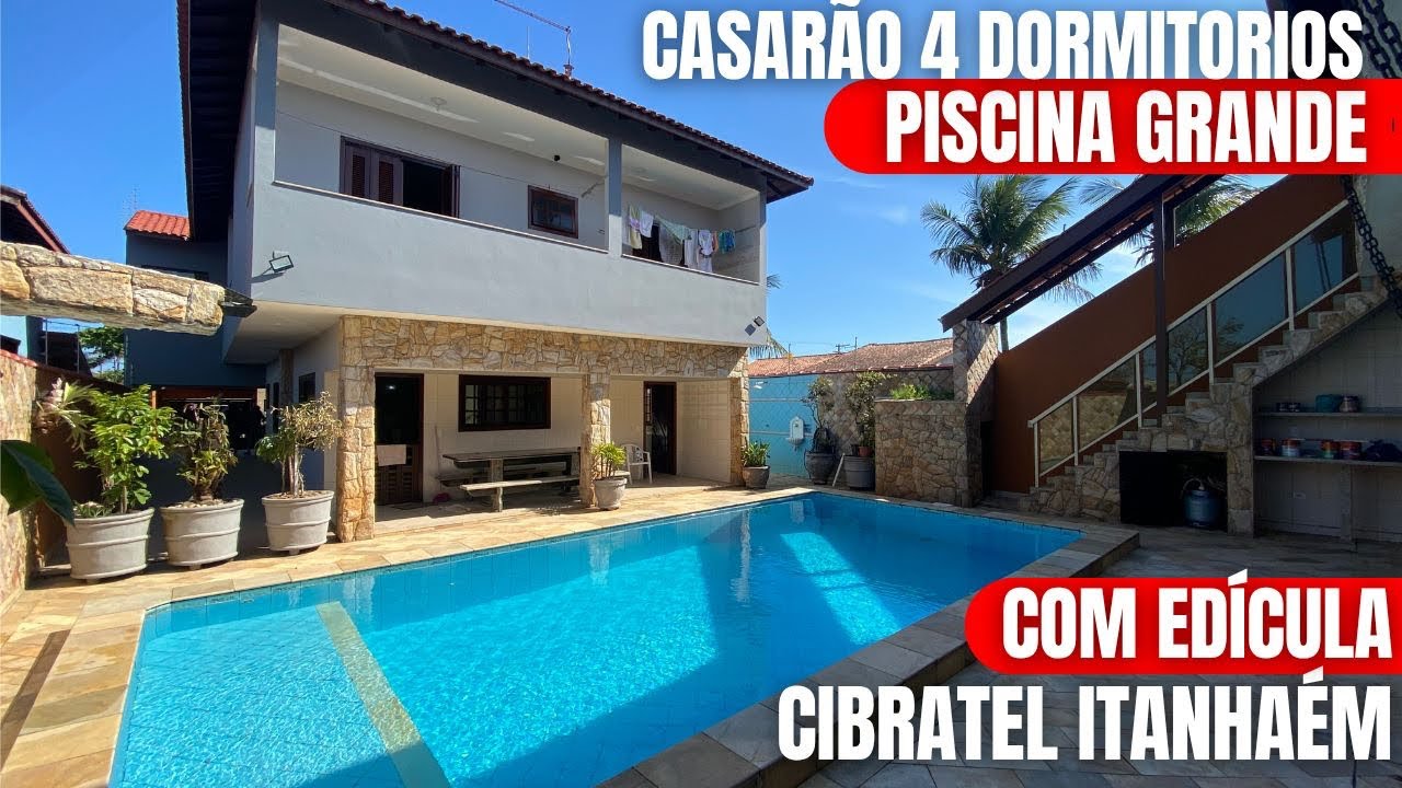 CASARÃO 4 DORMITORIOS COM PISCINA E EDICULA A VENDA NO CIBRATEL 300 M DA PRAIA ITANHAÉM