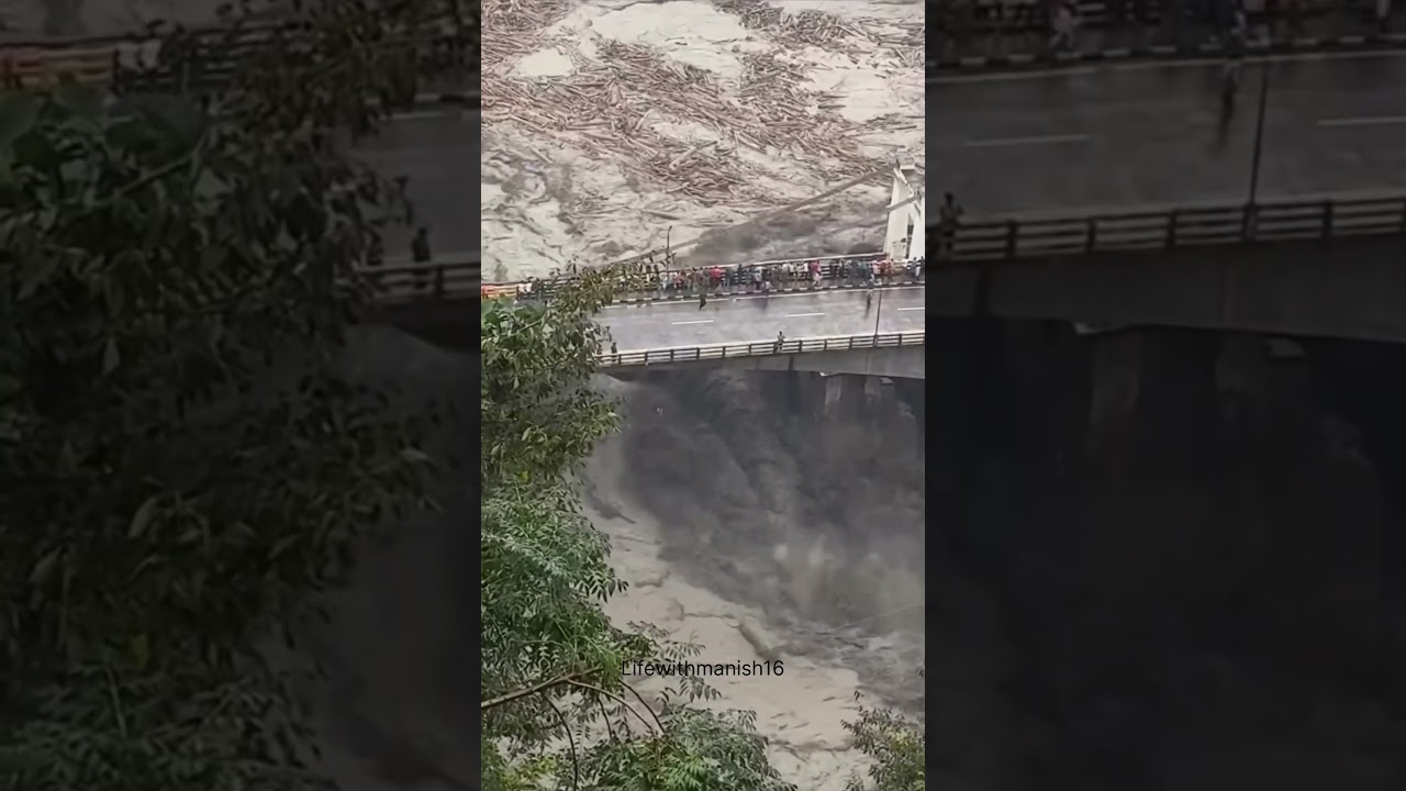 Ravi River Flash Flood in Chamba 🚨⚠️ Stay Alert &bull; Stay Safe &bull; Respect Nature 🌍#chamba #jammu