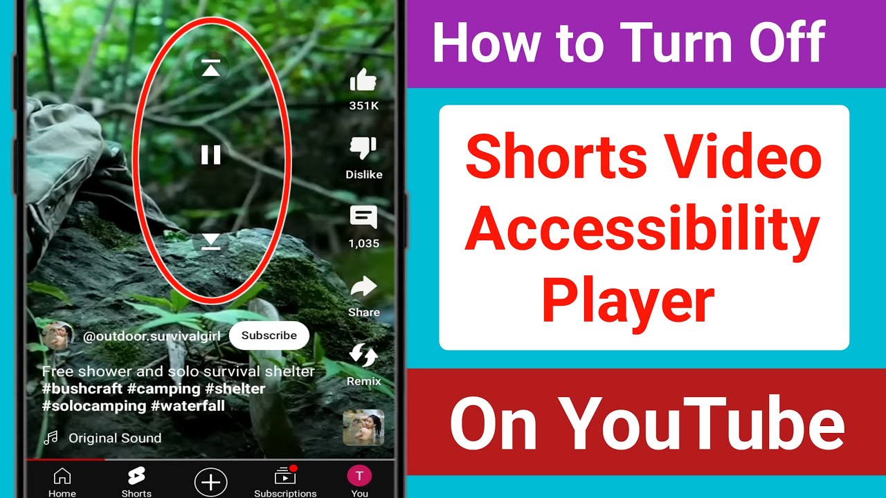 How to Turn Off YouTube Shorts Accessibility Player | Remove Play Pause Button From YouTube Shorts