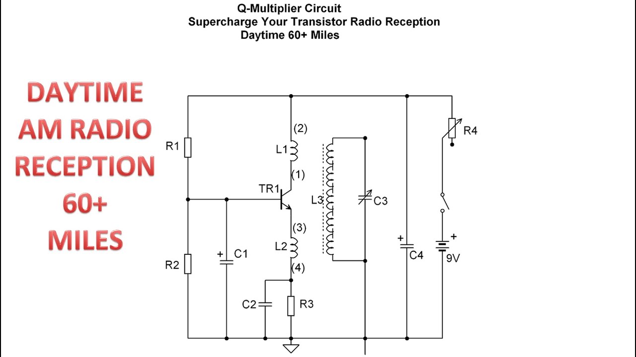 Q-Multiplier Circuit - Supercharge Your AM Transistor Radio Reception Daytime 60+ Miles