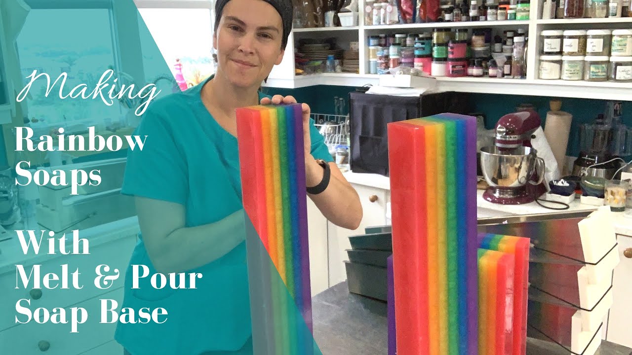 Making Melt & Pour Rainbow Soaps