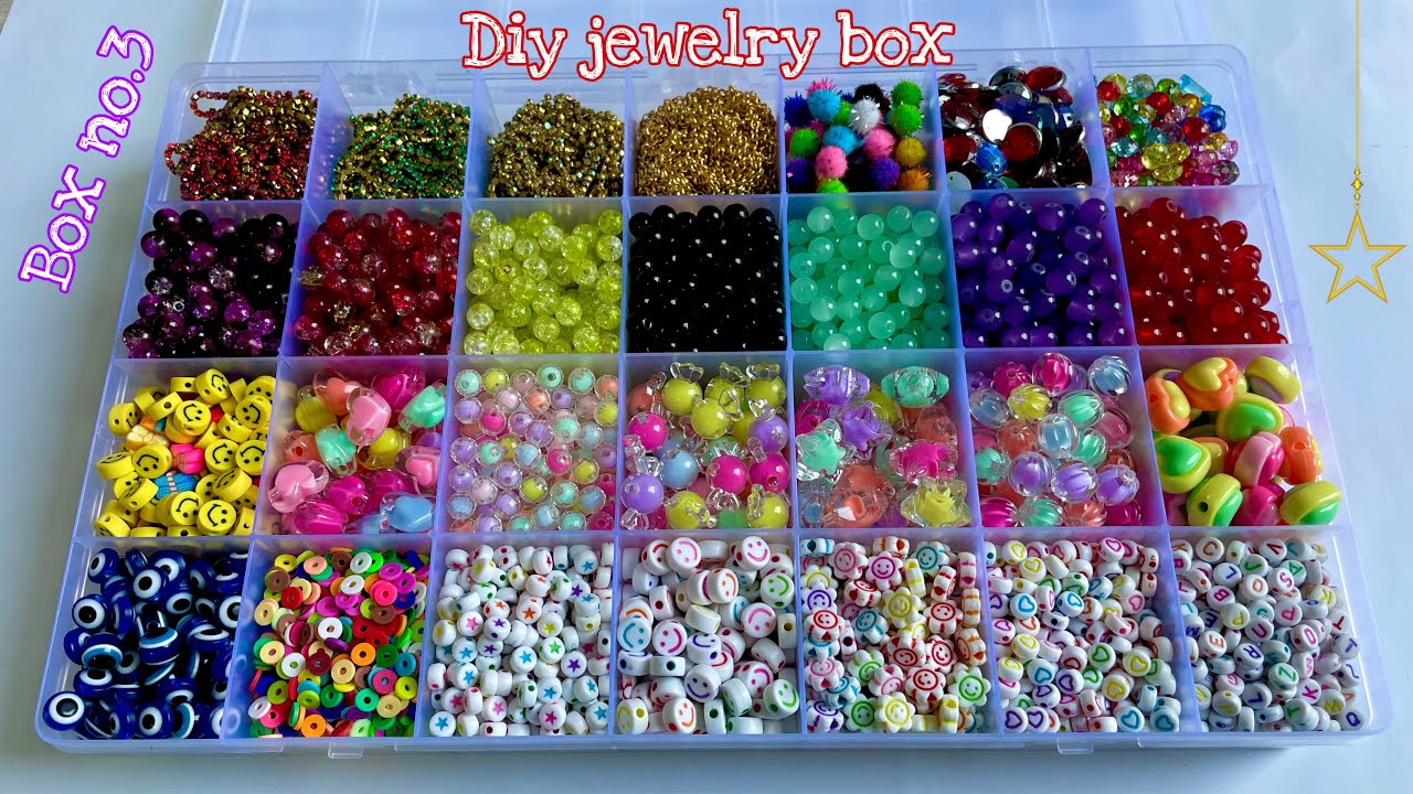 Diy jewellery box organizing || How to organize a jewelry box || Jewelry making materials #jewelry