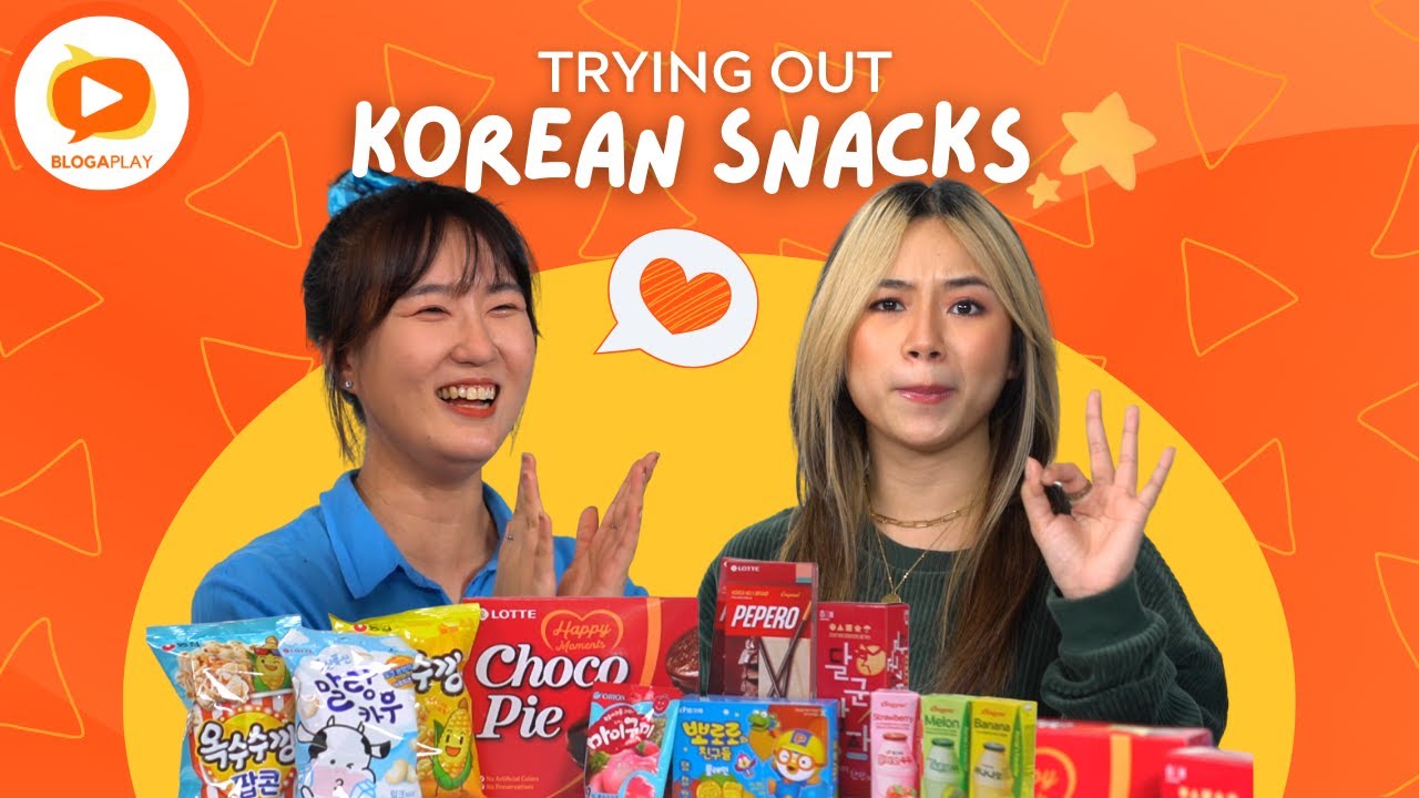 Korean Snack Mukbang (Squid Game Potato Biscuit, Choco Pie, Binggrae Banana Milk) | BlogaPlay