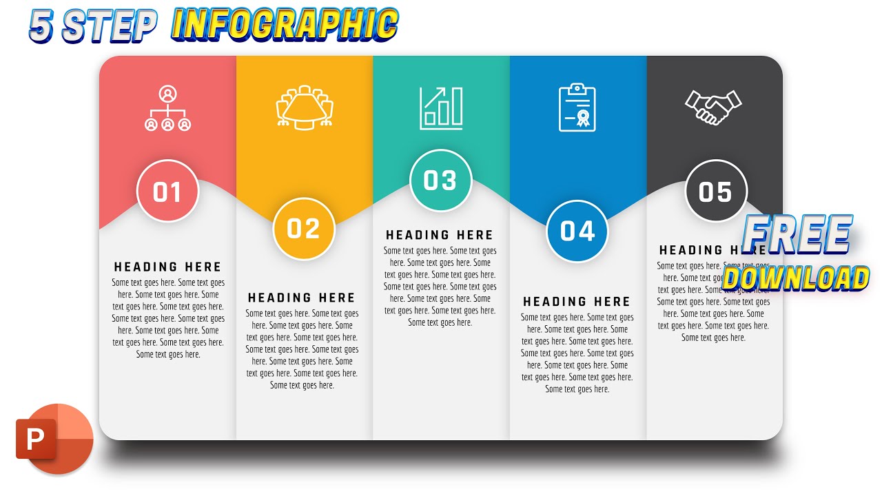 78.PowerPoint Tutorial 5 Step Colorful  Infographic Presentation | #colorful, #infographic