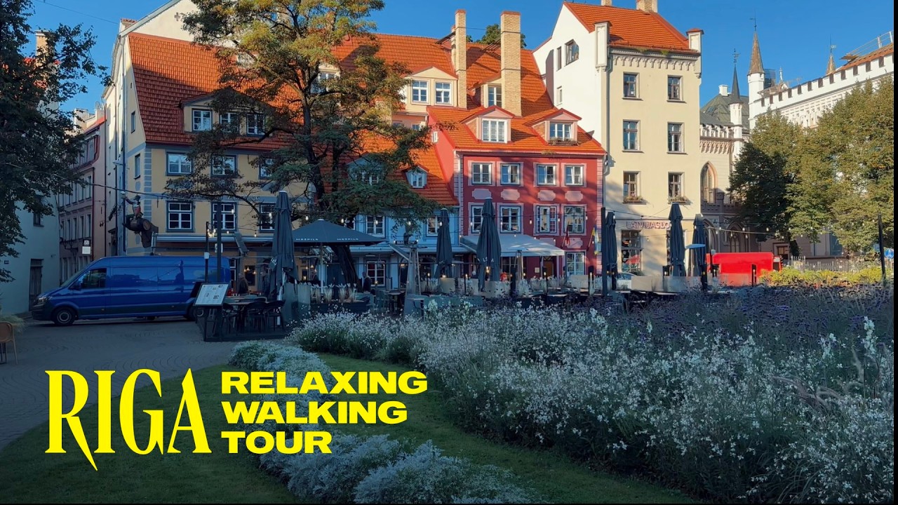 Riga, Latvia – Sunny Day Walking Tour 4K 60FPS