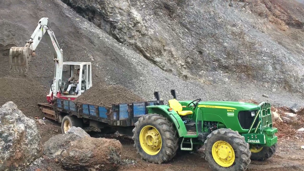 Erkunt 70m johndeere 5050e test hafriyat dolgu çakıl işleri