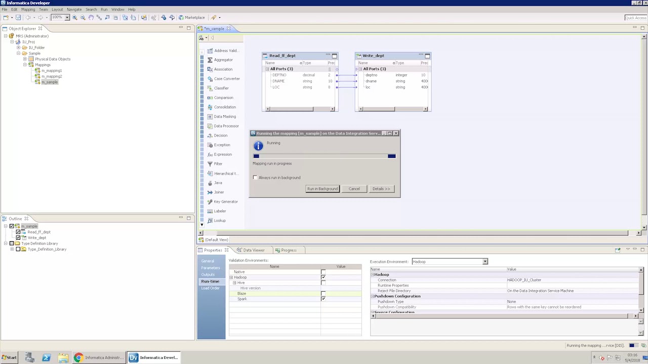 BDM Monitoring and Viewing Hadoop Environment Logs - Monitoring Spark Engine Mapping and View Logs