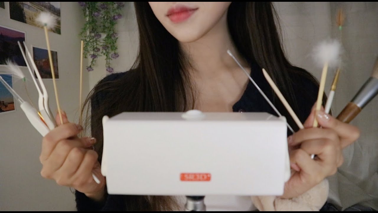 ASMR 깊고 빠르고 강력한 팅글 범벅 귀청소 10종👂🏻팅글 정체기 겪는 고인물들 모여요 Deep Strong ear cleaning with SR3D & pin mic