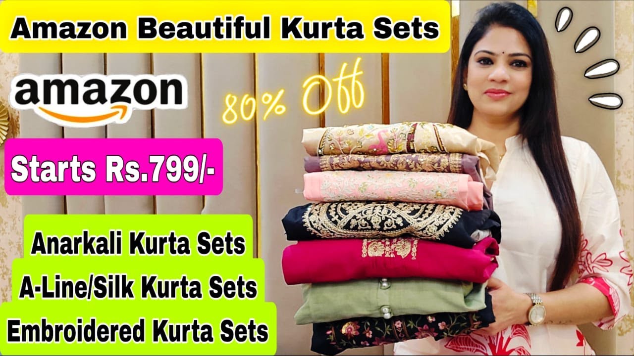 Amazon Beautiful Kurta Sets Starting Rs 799,Anarkali,Embroidered,A-Line Kurta Sets,Rajni Style Tips