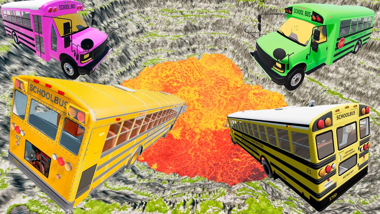 School Bus Crash Compilation &ndash; TOP 100 Bus Jumps & Crashes in BeamNG Drive